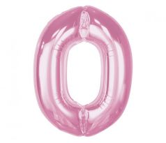 Balón fóliový číslo 0 svetloružový 92 cm