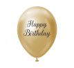 Latexové balóny 30 cm zlaté platinum Happy Birthday 5 ks