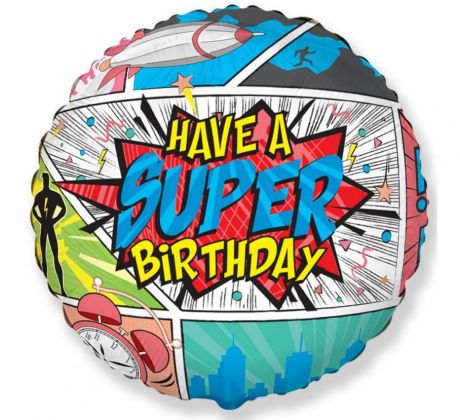 Fóliový balón 18" Superbirthday Comix